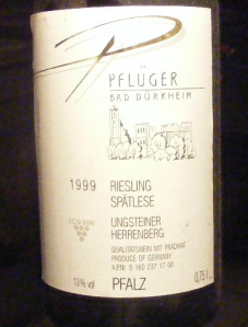 1999 Pflüger Riesling Spätlese